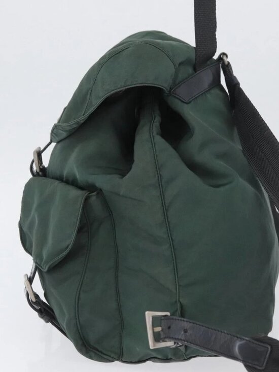 PRADA Backpack Nylon Green Silver Auth BSZ500 main image 4